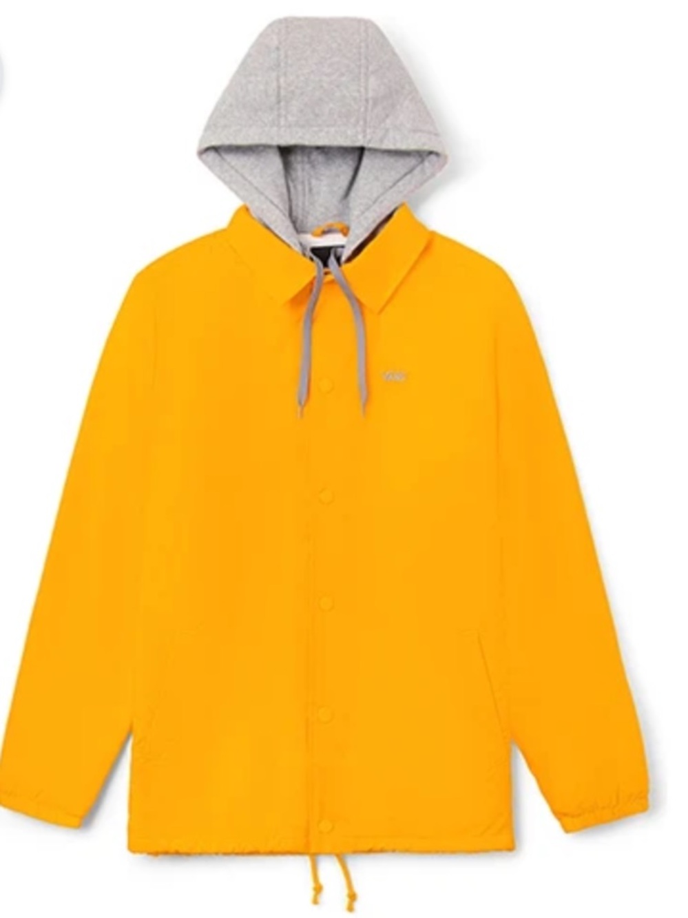 Vans Bright Yellow Hooded coaches jacket Windbreaker with fleece lining size XL